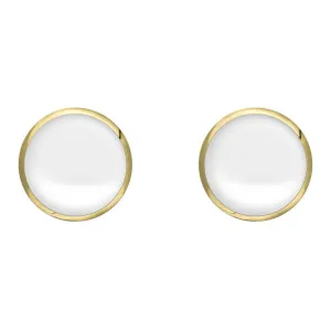 9ct Yellow Gold Bauxite 8mm Classic Large Round Stud Earrings