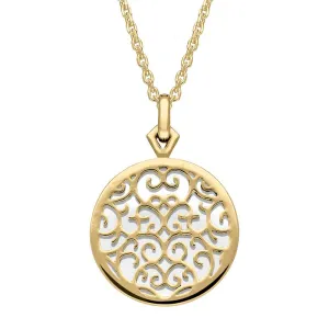 9ct Yellow Gold Bauxite Flore Filigree Necklace