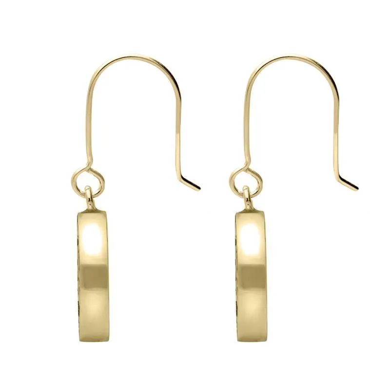 9ct Yellow Gold Bauxite Round Large Tree of Life Leaves Drop Earrings