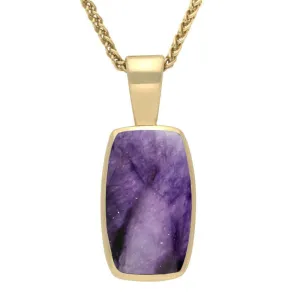 9ct Yellow Gold Blue John Barrel Shaped Necklace