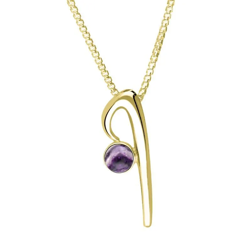 9ct Yellow Gold Blue John Love Letters Initial I Necklace