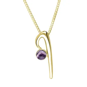 9ct Yellow Gold Blue John Love Letters Initial I Necklace