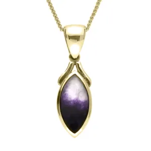9ct Yellow Gold Blue John Marquise Necklace