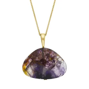 9ct Yellow Gold Blue John Pendant Necklace D