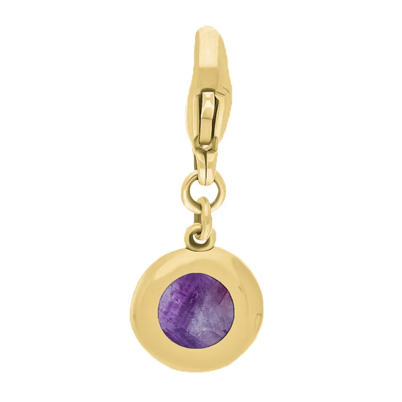 9ct Yellow Gold Blue John Round Shaped Star Clip Charm