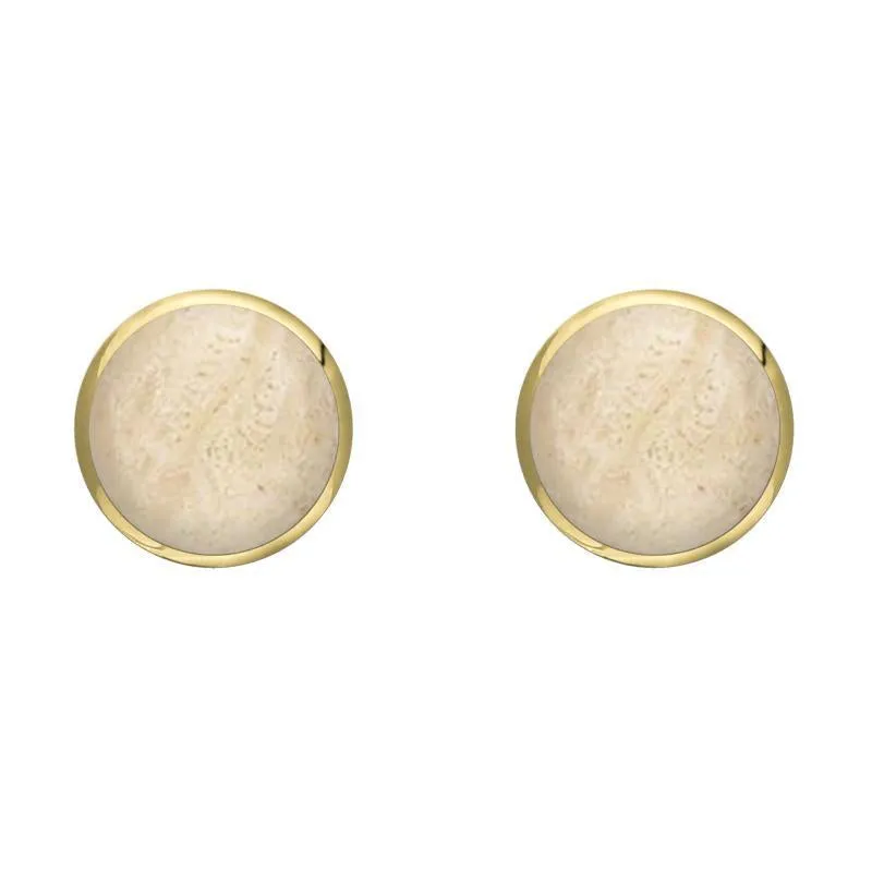 9ct Yellow Gold Coquina 6mm Classic Medium Round Stud Earrings