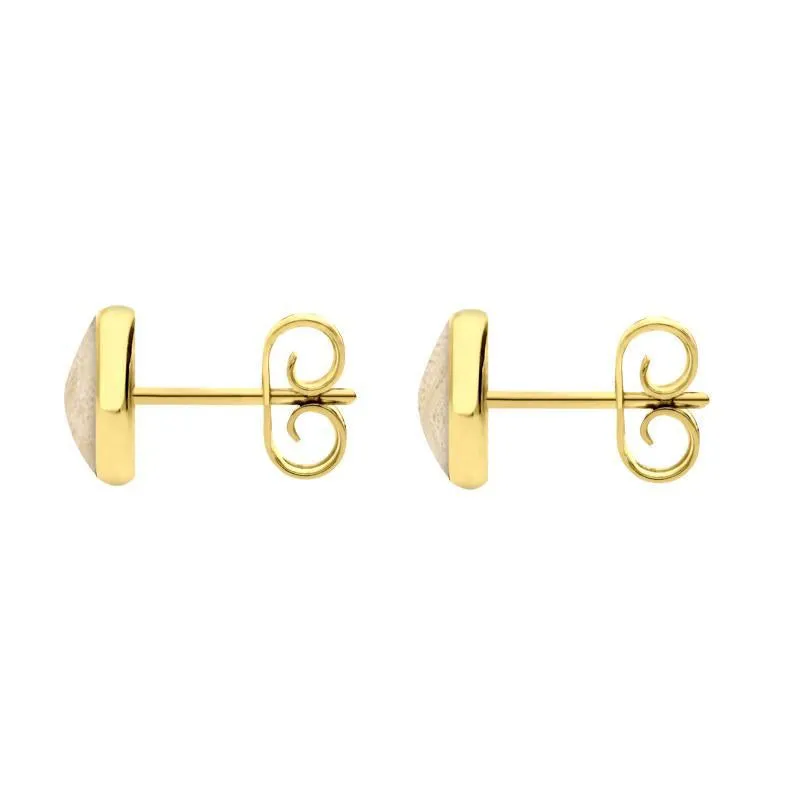 9ct Yellow Gold Coquina 6mm Classic Medium Round Stud Earrings