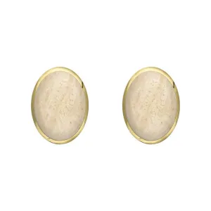 9ct Yellow Gold Coquina 7 x 5mm Classic Small Oval Stud Earrings