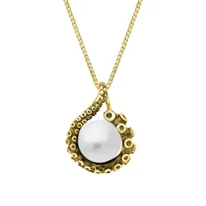 9ct Yellow Gold Freshwater Pearl Bead Tentacle Necklace