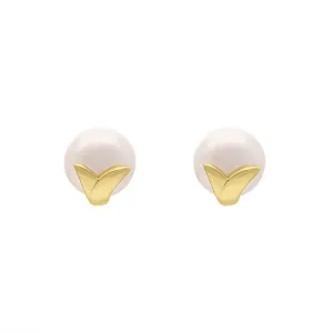 9ct Yellow Gold Freshwater Pearl Encased Stud Earrings