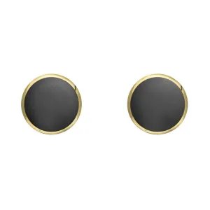 9ct Yellow Gold Hematite 5mm Classic Small Round Stud Earrings
