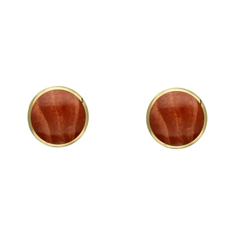 9ct Yellow Gold Jasper 4mm Classic Small Round Stud Earrings