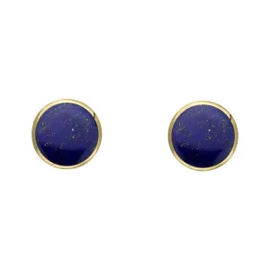 9ct Yellow Gold Lapis Lazuli 4mm Classic Small Round Stud Earrings