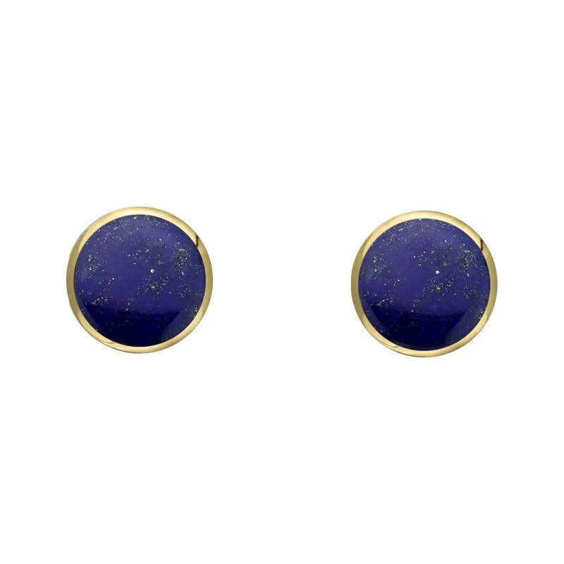 9ct Yellow Gold Lapis Lazuli 4mm Classic Small Round Stud Earrings