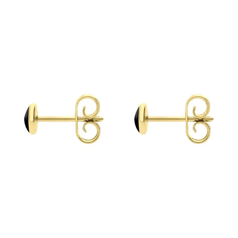 9ct Yellow Gold Lapis Lazuli 4mm Classic Small Round Stud Earrings