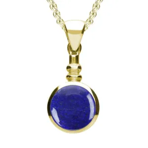 9ct Yellow Gold Lapis Lazuli Bottle Top Necklace