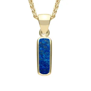 9ct Yellow Gold Lapis Lazuli Dinky Oblong Necklace