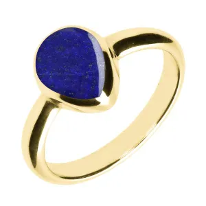 9ct Yellow Gold Lapis Lazuli Pear Shaped Ring