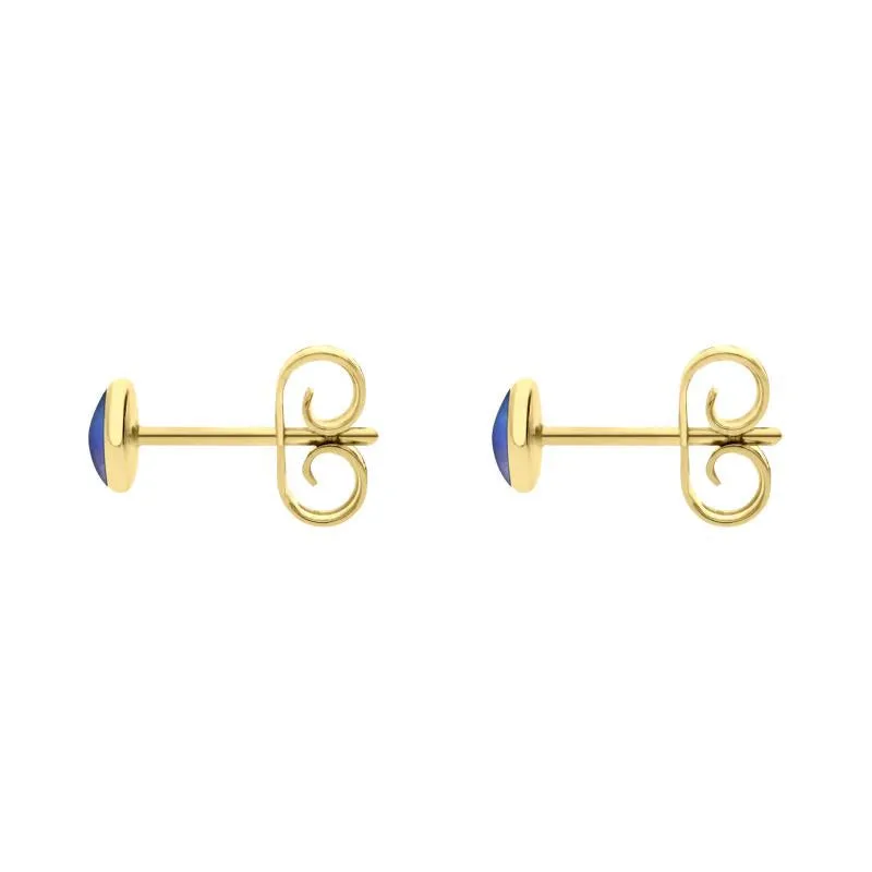 9ct Yellow Gold Moonstone 4mm Classic Small Round Stud Earrings