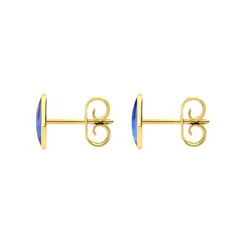 9ct Yellow Gold Moonstone 8 x 6mm Classic Medium Oval Stud Earrings