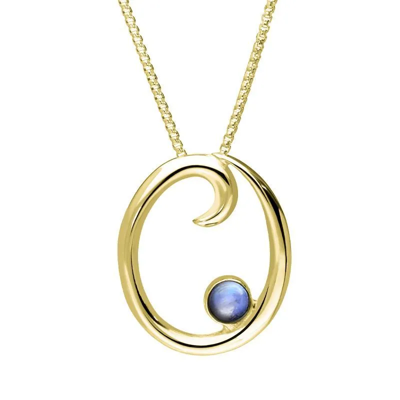 9ct Yellow Gold Moonstone Love Letters Initial O Necklace