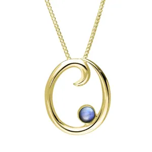 9ct Yellow Gold Moonstone Love Letters Initial O Necklace