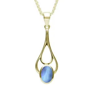 9ct Yellow Gold Moonstone Oval Spoon Necklace