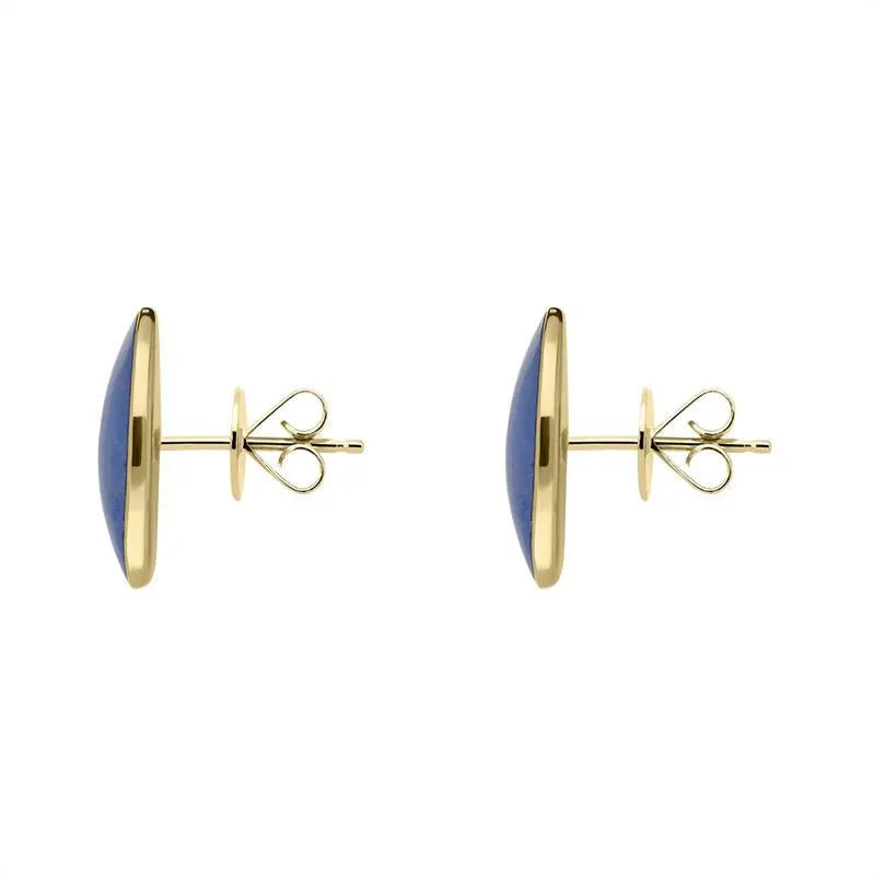 9ct Yellow Gold Moonstone Oval Stud Earrings