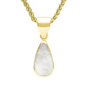 9ct Yellow Gold Mother of Pearl Dinky Pear Necklace