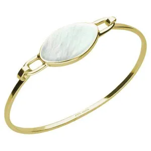 9ct Yellow Gold Mother of Pearl Oval Slim Bangle