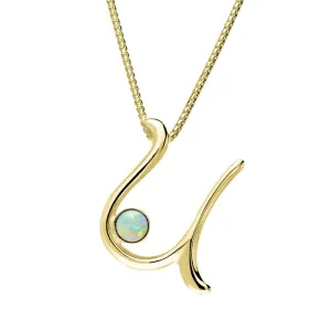 9ct Yellow Gold Opal Love Letters Initial U Necklace
