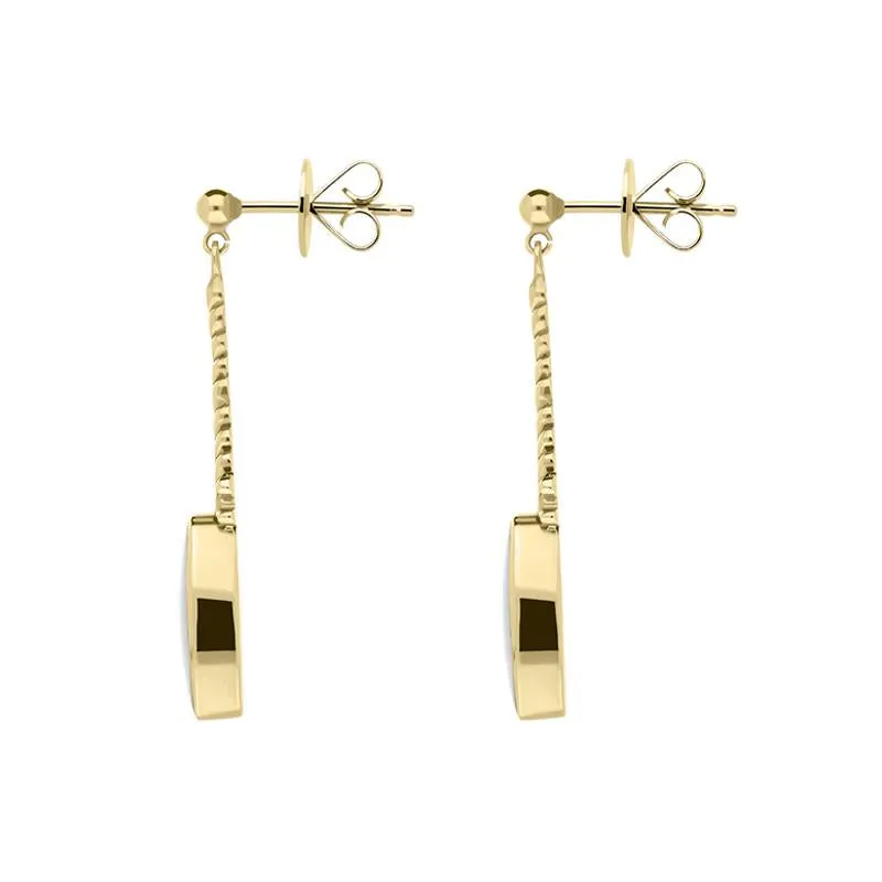 9ct Yellow Gold Opal Tapered Flute Drop Earrings