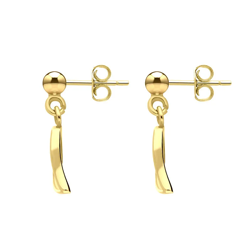 9ct Yellow Gold Open Heart Drop Earrings
