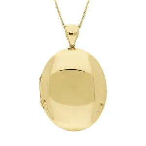 9ct Yellow Gold Oval Locket Pendant Necklace D
