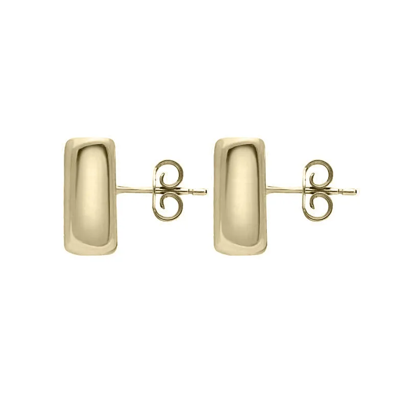 9ct Yellow Gold Pink Mother of Pearl Dinky Square Stud Earrings
