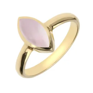 9ct Yellow Gold Pink Mother of Pearl Marquise Ring