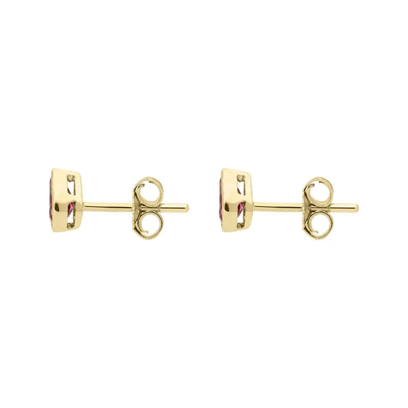 9ct Yellow Gold Pink Tourmaline Pear Stud Earrings