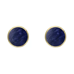 9ct Yellow Gold Sodalite 5mm Classic Small Round Stud Earrings