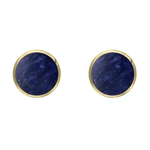 9ct Yellow Gold Sodalite 6mm Classic Medium Round Stud Earrings