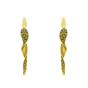 9ct Yellow Gold Tentacle Twist Drop Earrings