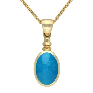 9ct Yellow Gold Turquoise Bottletop Necklace