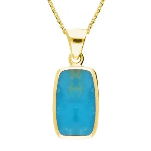 9ct Yellow Gold Turquoise Dinky Barrel Necklace