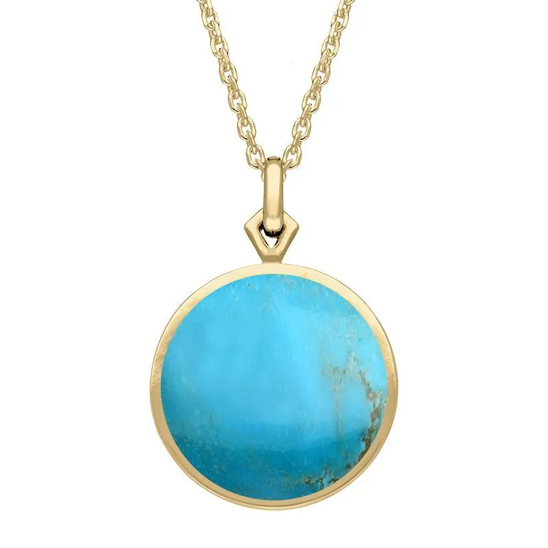 9ct Yellow Gold Turquoise Flore Filigree Necklace