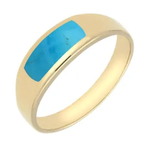 9ct Yellow Gold Turquoise Inlay Ring