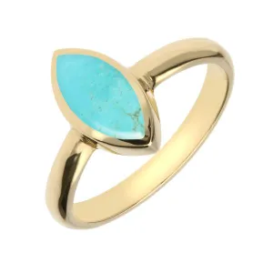 9ct Yellow Gold Turquoise Marquise Ring