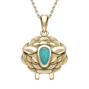 9ct Yellow Gold Turquoise Sheep Necklace
