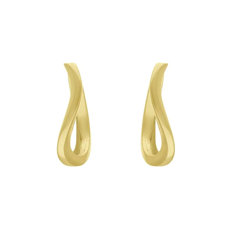 9ct Yellow Gold Twisted Horseshoe Hoop Earrings