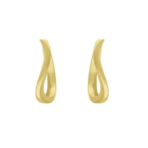 9ct Yellow Gold Twisted Horseshoe Hoop Earrings