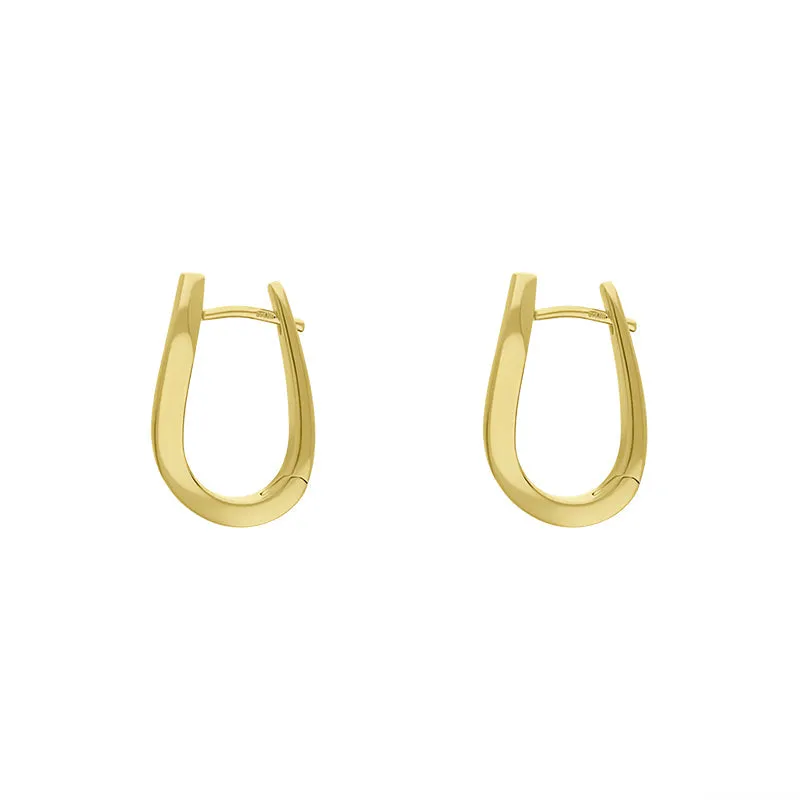 9ct Yellow Gold Twisted Horseshoe Hoop Earrings