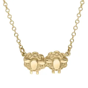9ct Yellow Gold Two Sheep Necklace